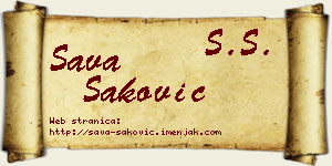 Sava Saković vizit kartica
